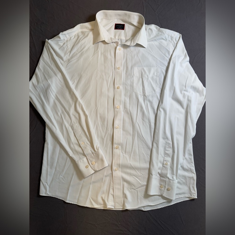 UNTUCKit Men's White Dress Shirt Size XLT